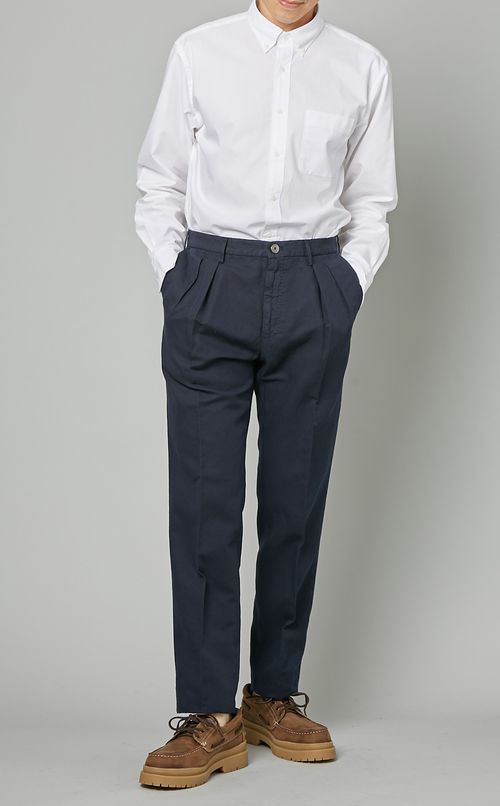 コットンリネン1タックトラウザー