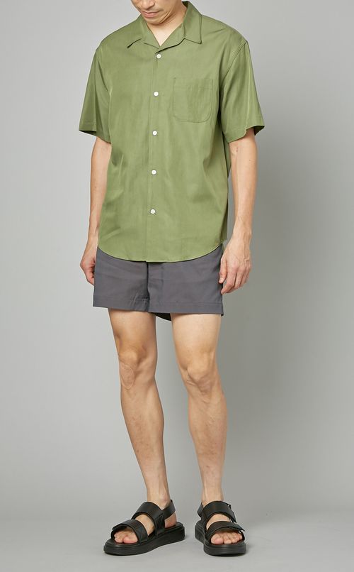 オープンカラーハーフスリーブシャツ