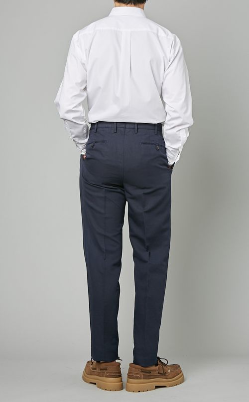 コットンリネン1タックトラウザー