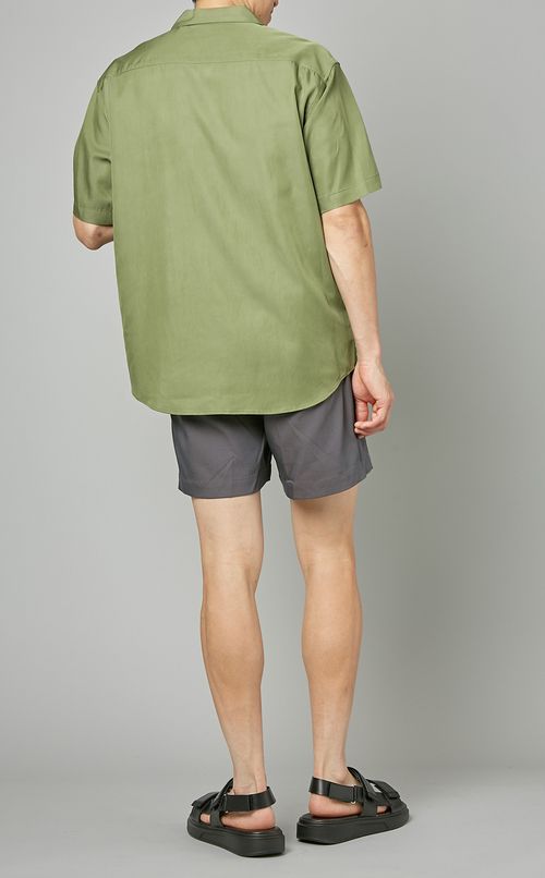 オープンカラーハーフスリーブシャツ