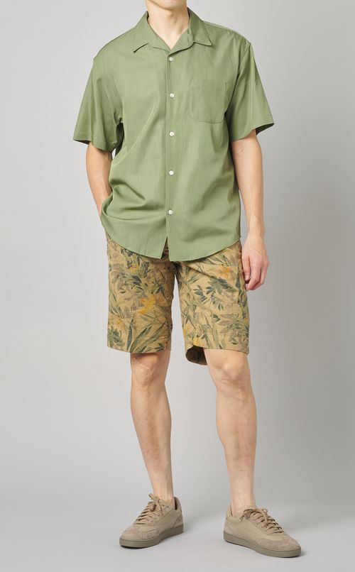 オープンカラーハーフスリーブシャツ