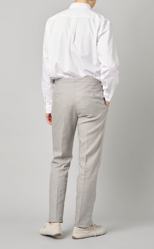 リネンサイドベルトトラウザー