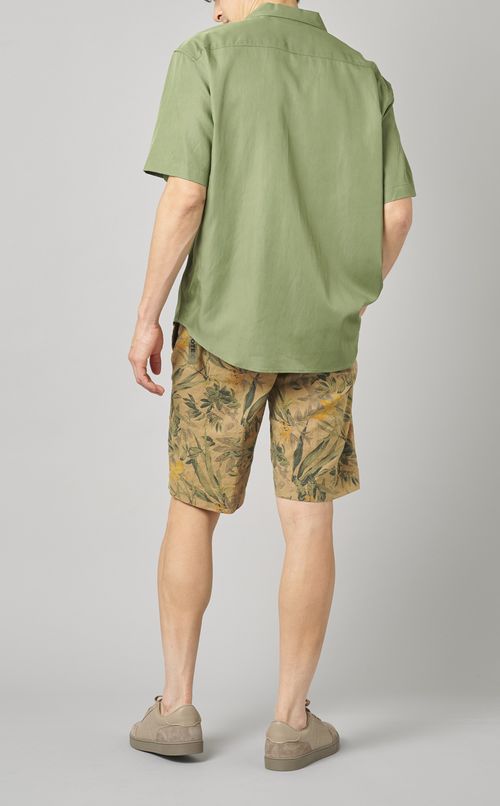 コットンリネンプリントショーツ