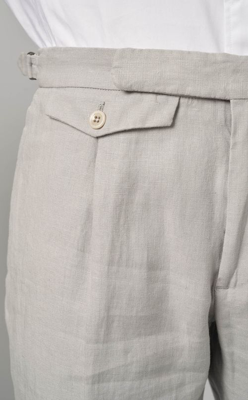 リネンサイドベルトトラウザー