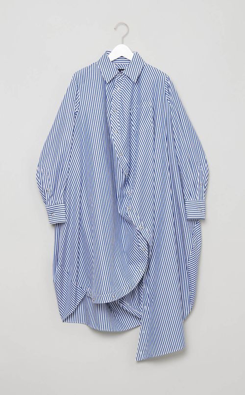 ボールストライプシャツワンピース