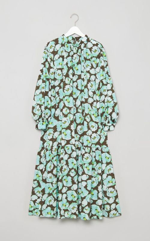 フラワープリントティアードワンピース