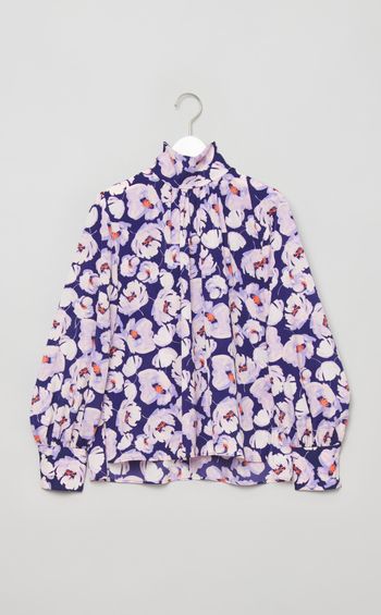 フラワーボウタイブラウス