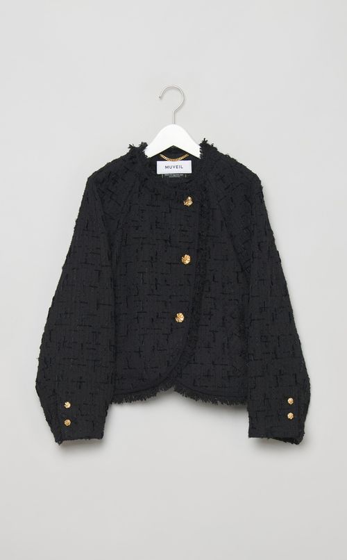 ラウンドヘムツイードジャケット