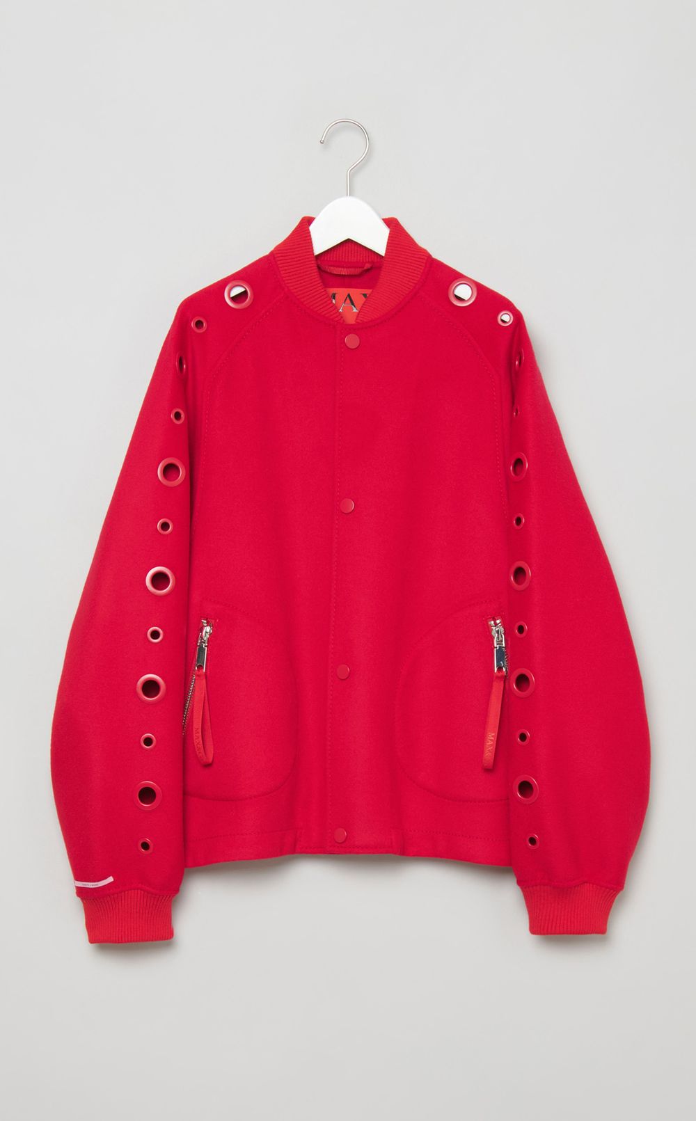 ハトメスリーブウールブルゾン