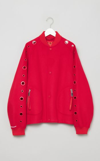 ハトメスリーブウールブルゾン