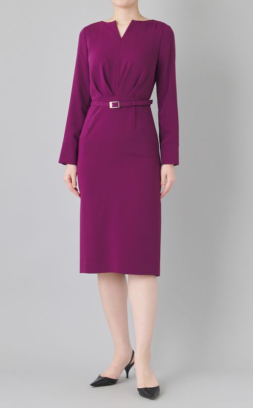 ウエストタックキーネックワンピース