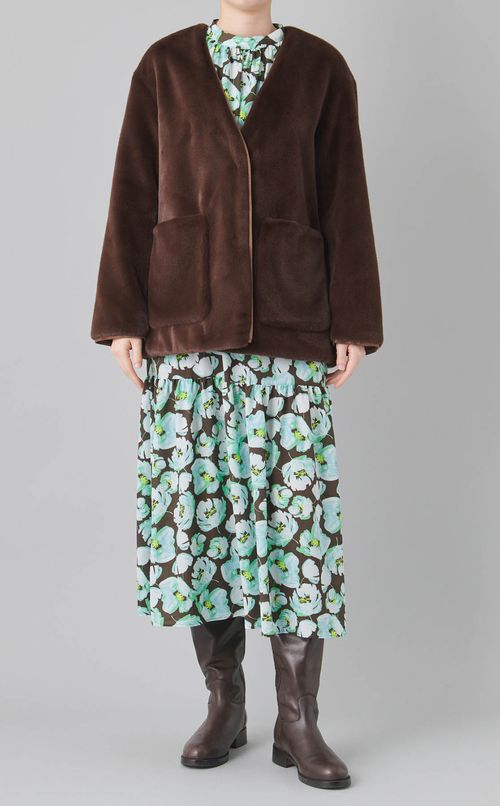 フラワープリントティアードワンピース