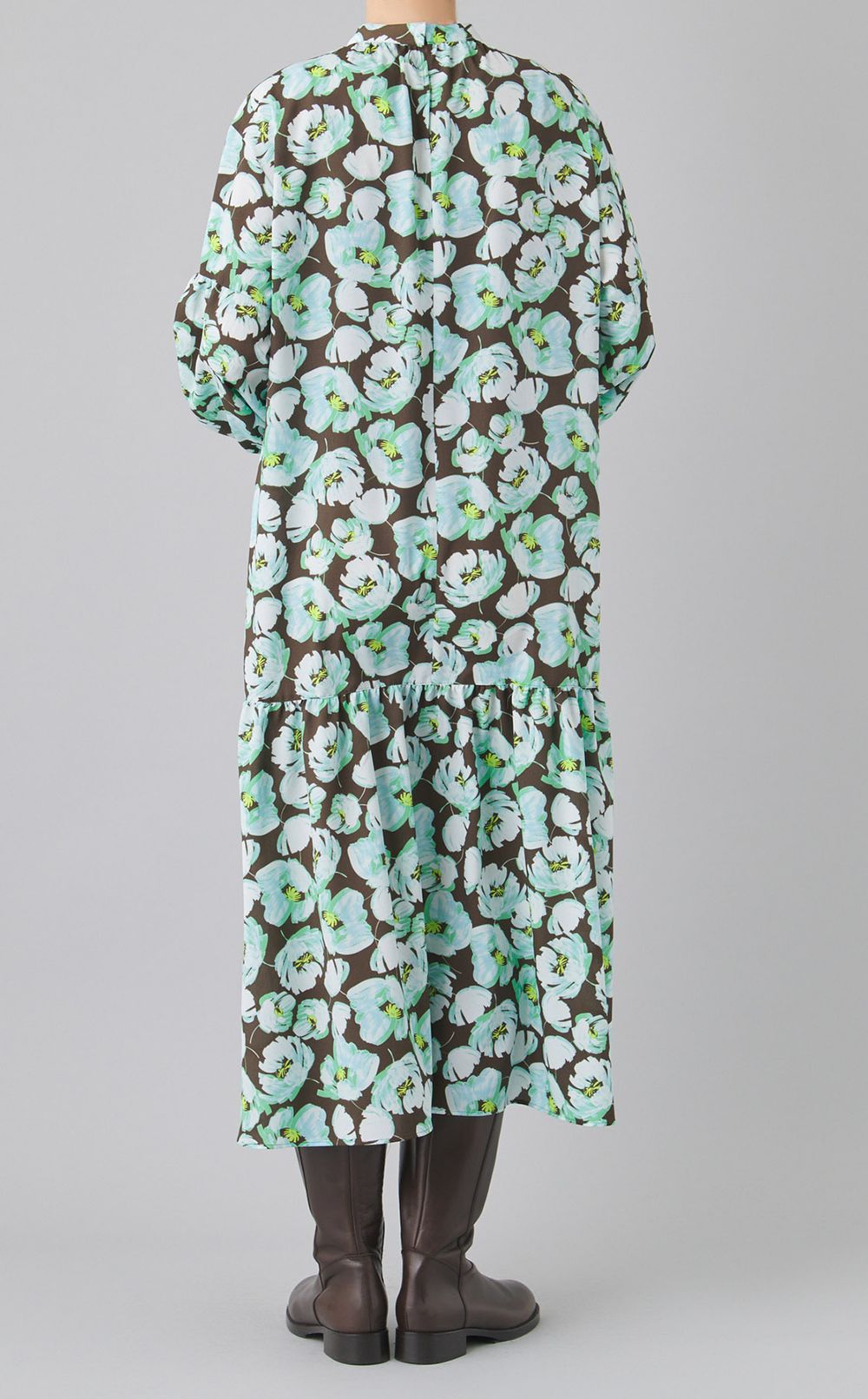 フラワープリントティアードワンピース