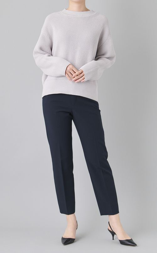 畦編みコクーンニットプルオーバー