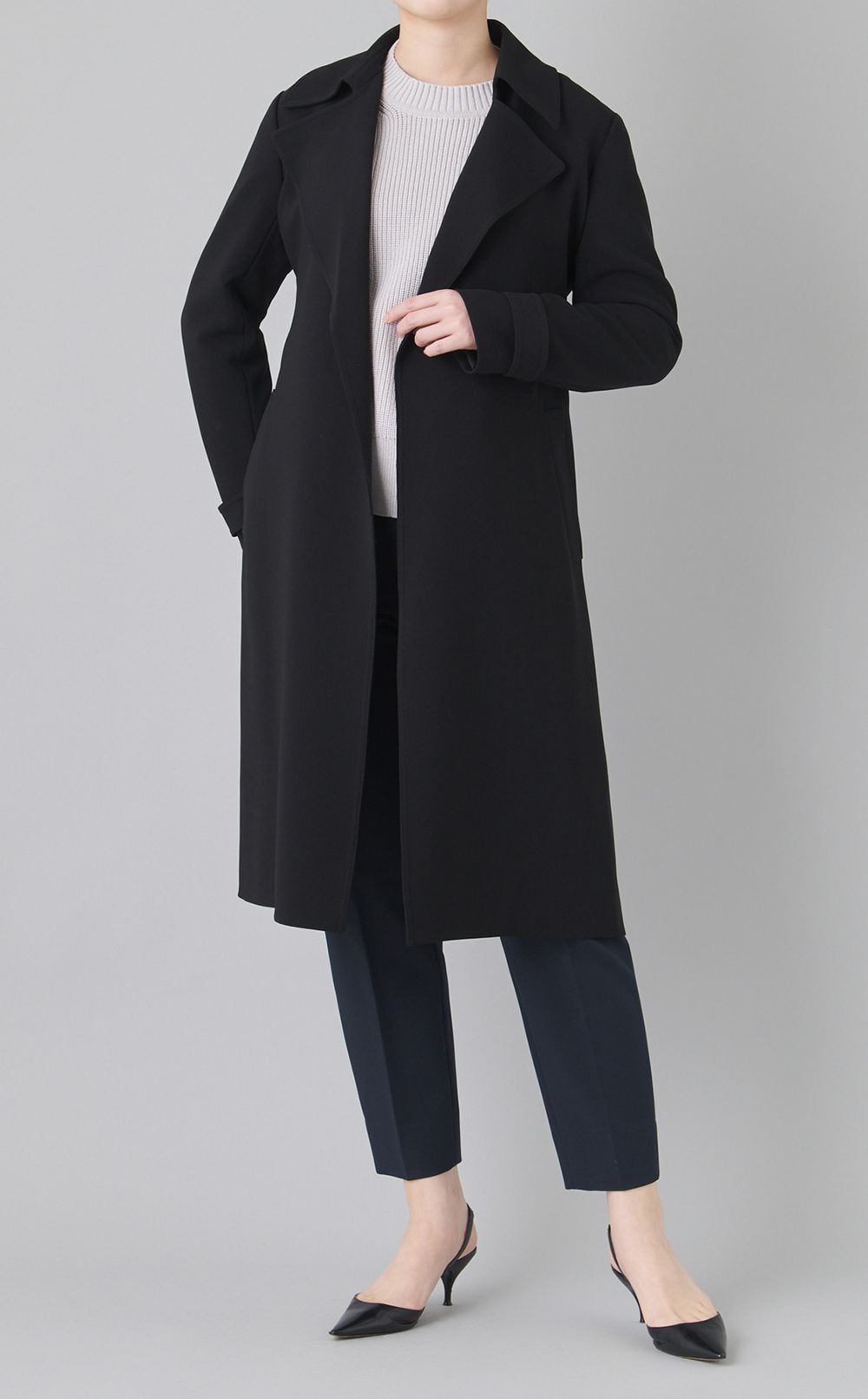 ノッチドラペルトレンチコート