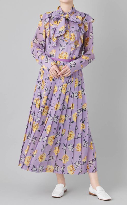 フラワープリントプリーツスカート