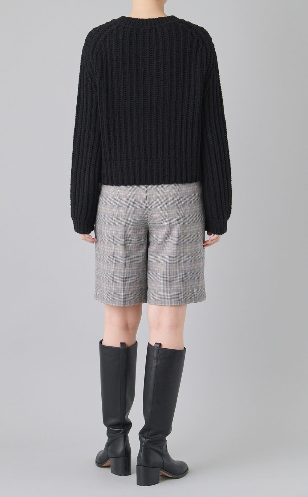 ウールクロップドチャンキーニット