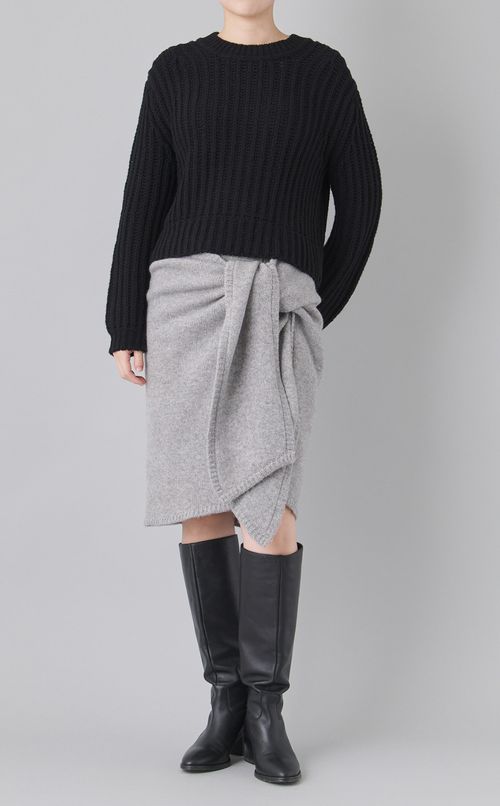 ウールクロップドチャンキーニット