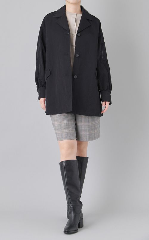 ナイロンAラインミドルコート