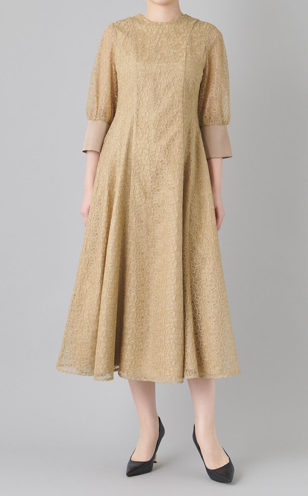 前後2way立体レースワンピース