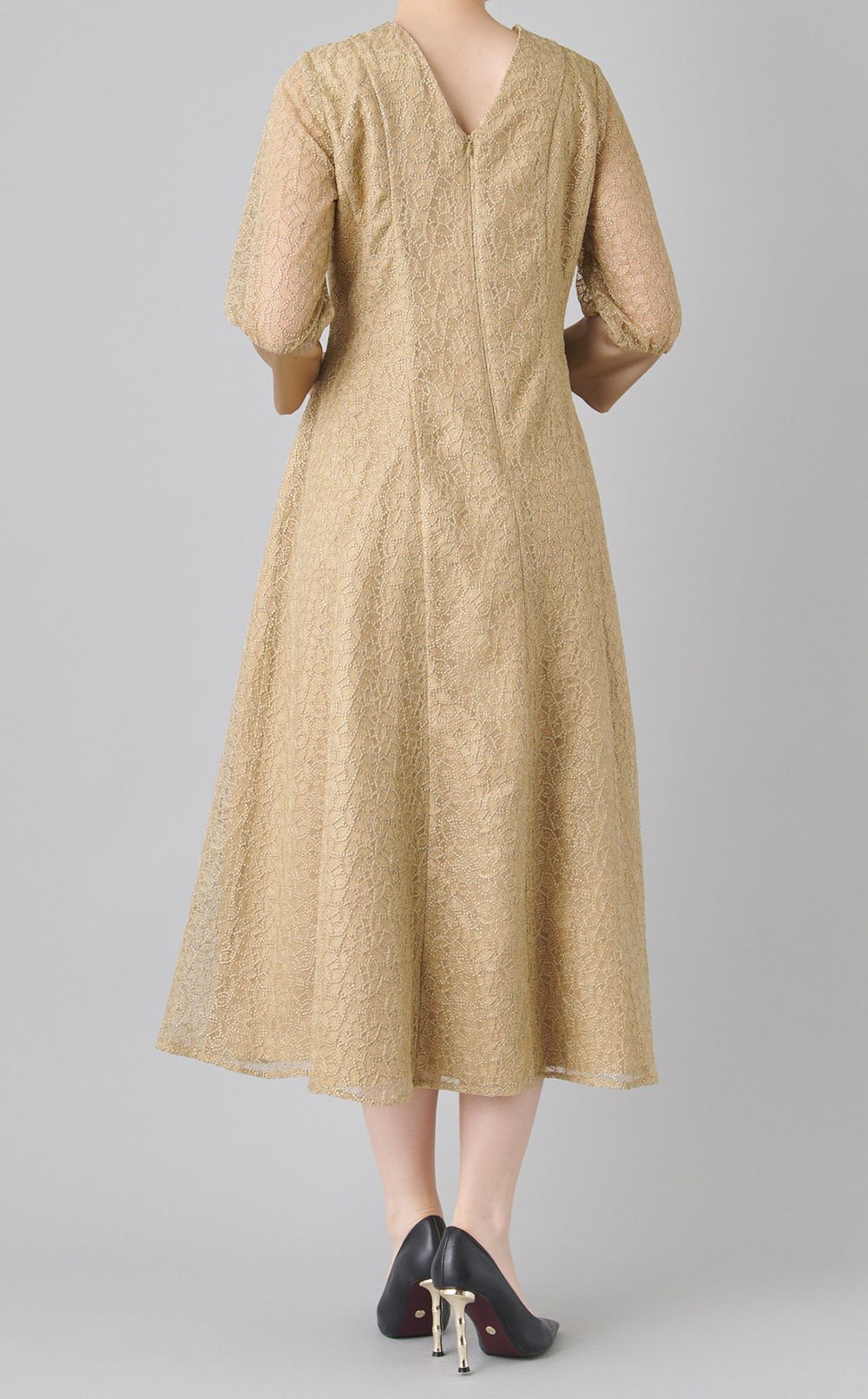 前後2way立体レースワンピース