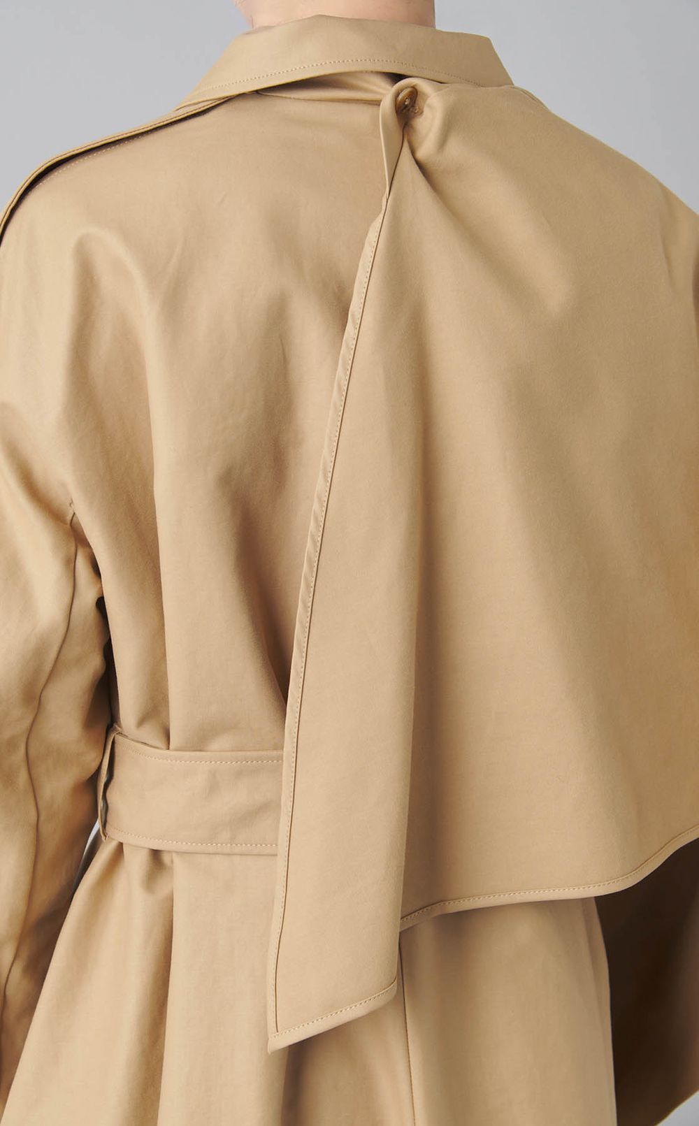 ストール付ステンカラーフレアコート