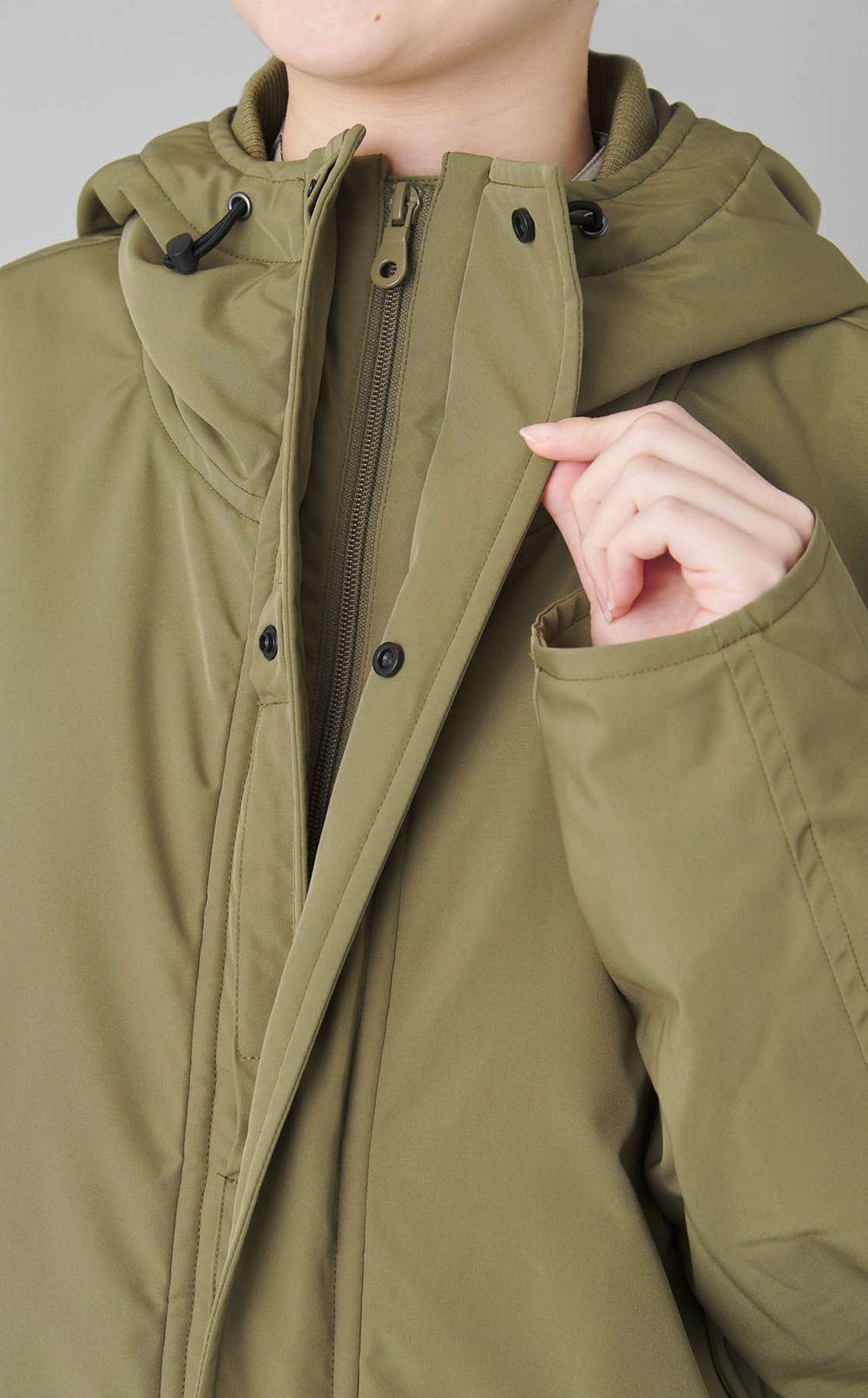 ストレッチフーディーモッズコート