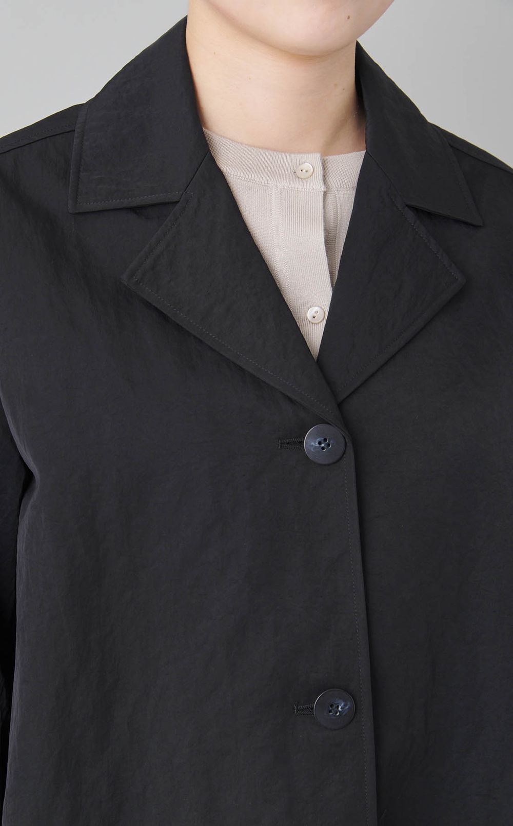 ナイロンAラインミドルコート