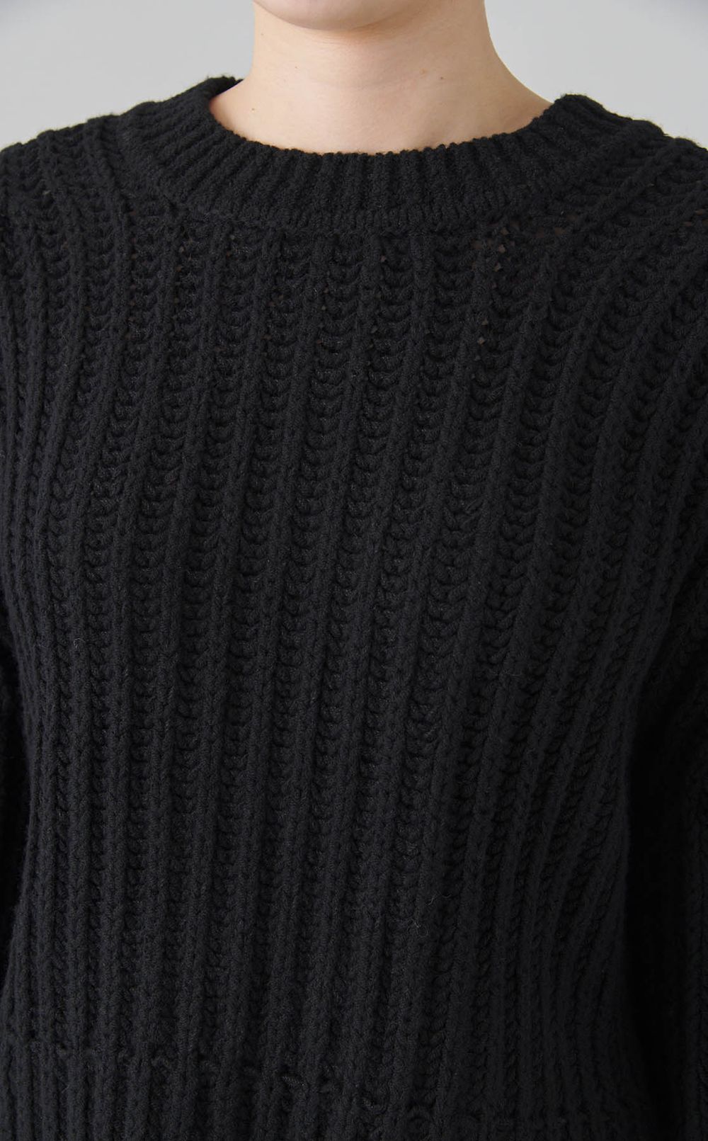 ウールクロップドチャンキーニット