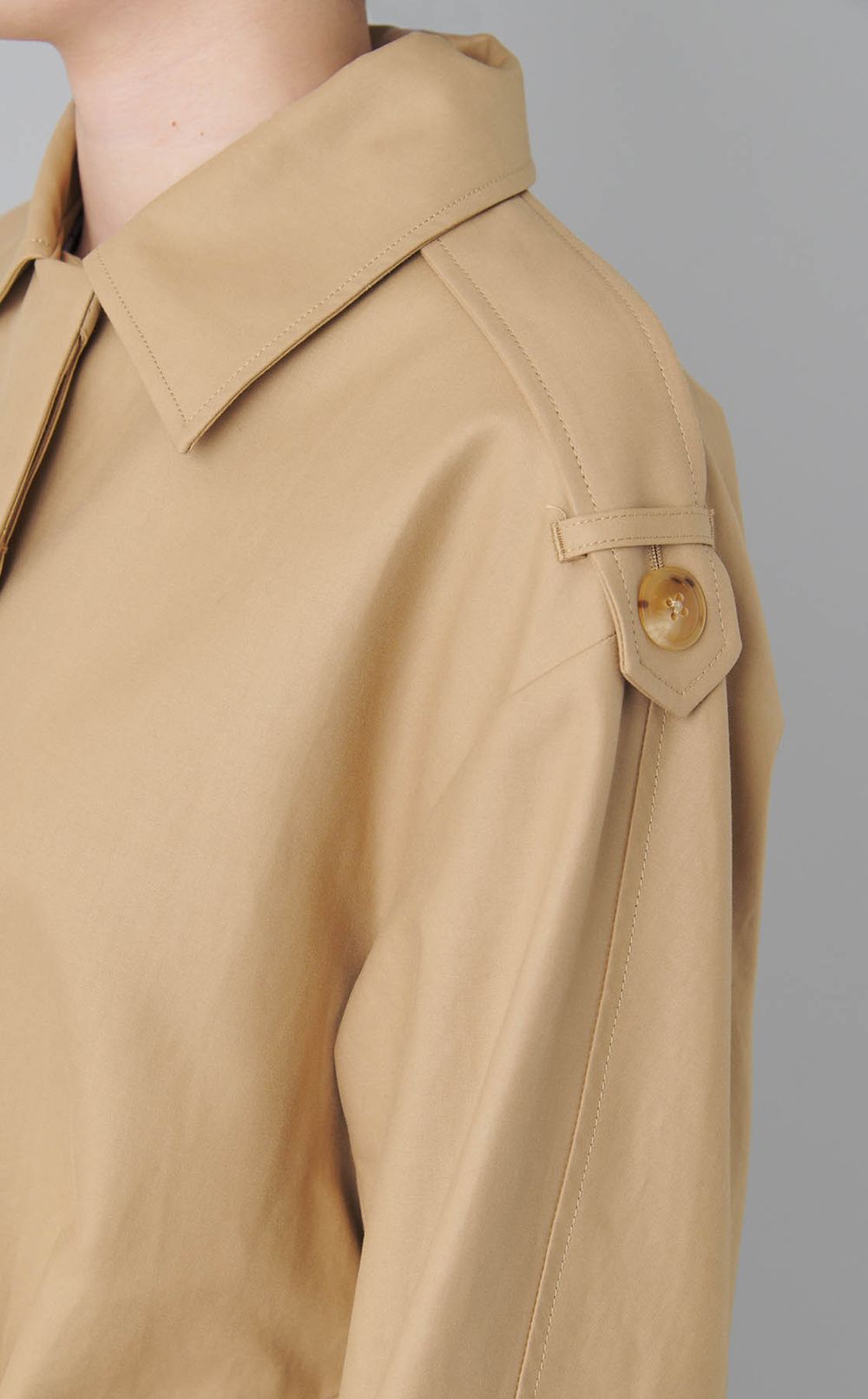 ストール付ステンカラーフレアコート