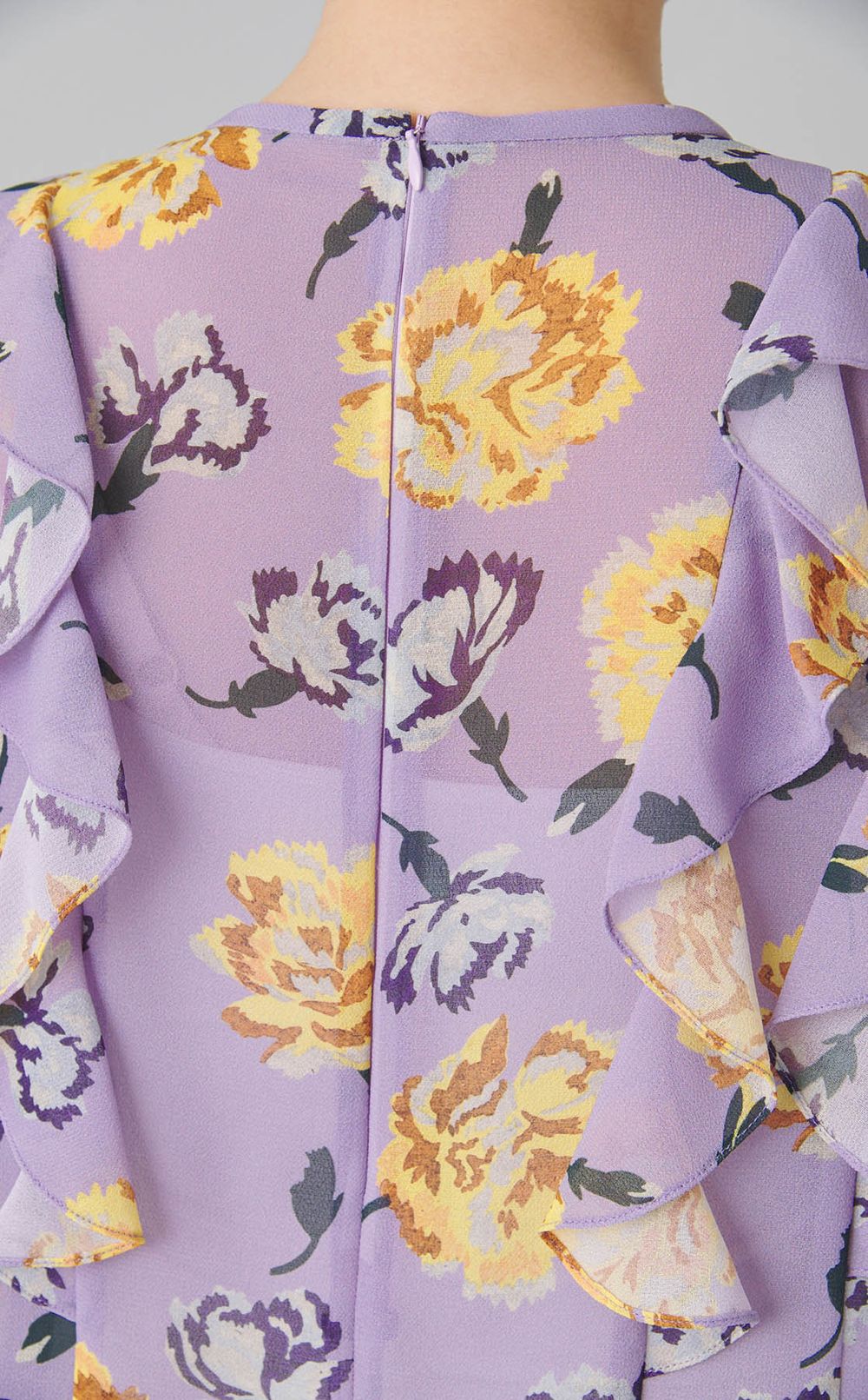 フラワープリントボウタイブラウス