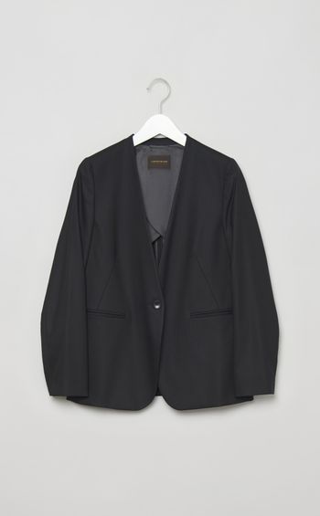 ノーカラーVネックジャケット