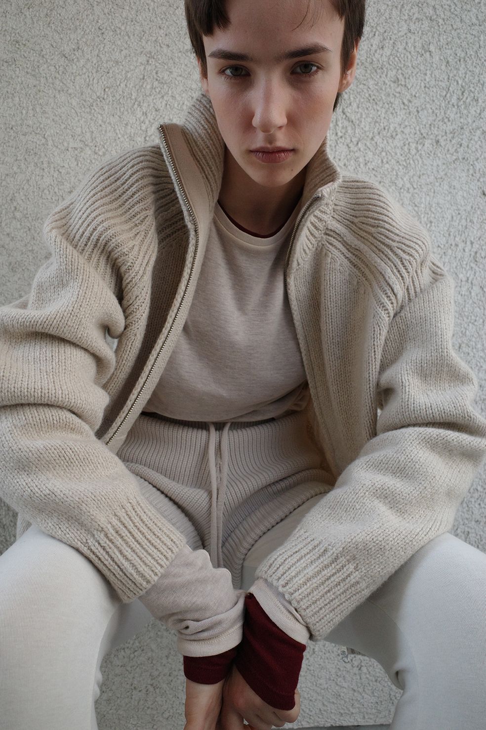 フロントジップニットブルゾン