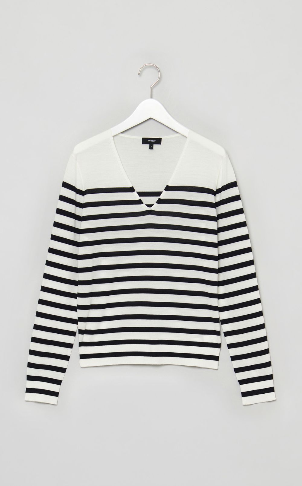 リーガルウールストライプVネックニット