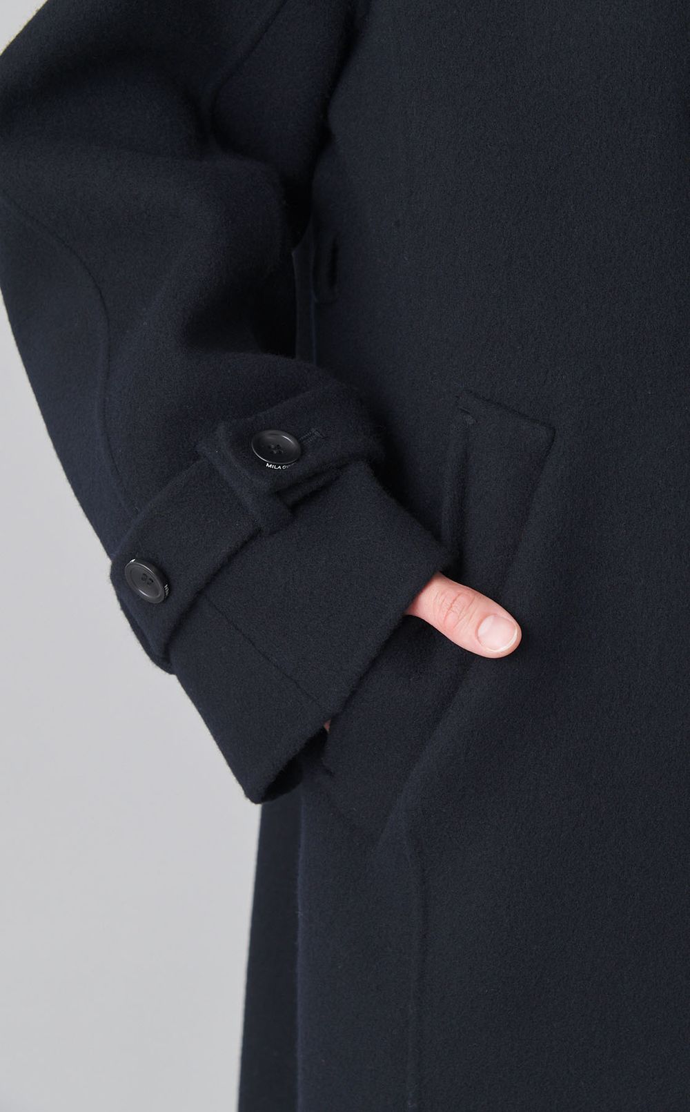 ベルト付きリバーロングピーコート