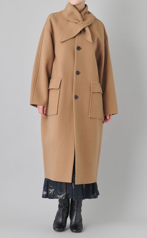 スカーフデザインロングコート