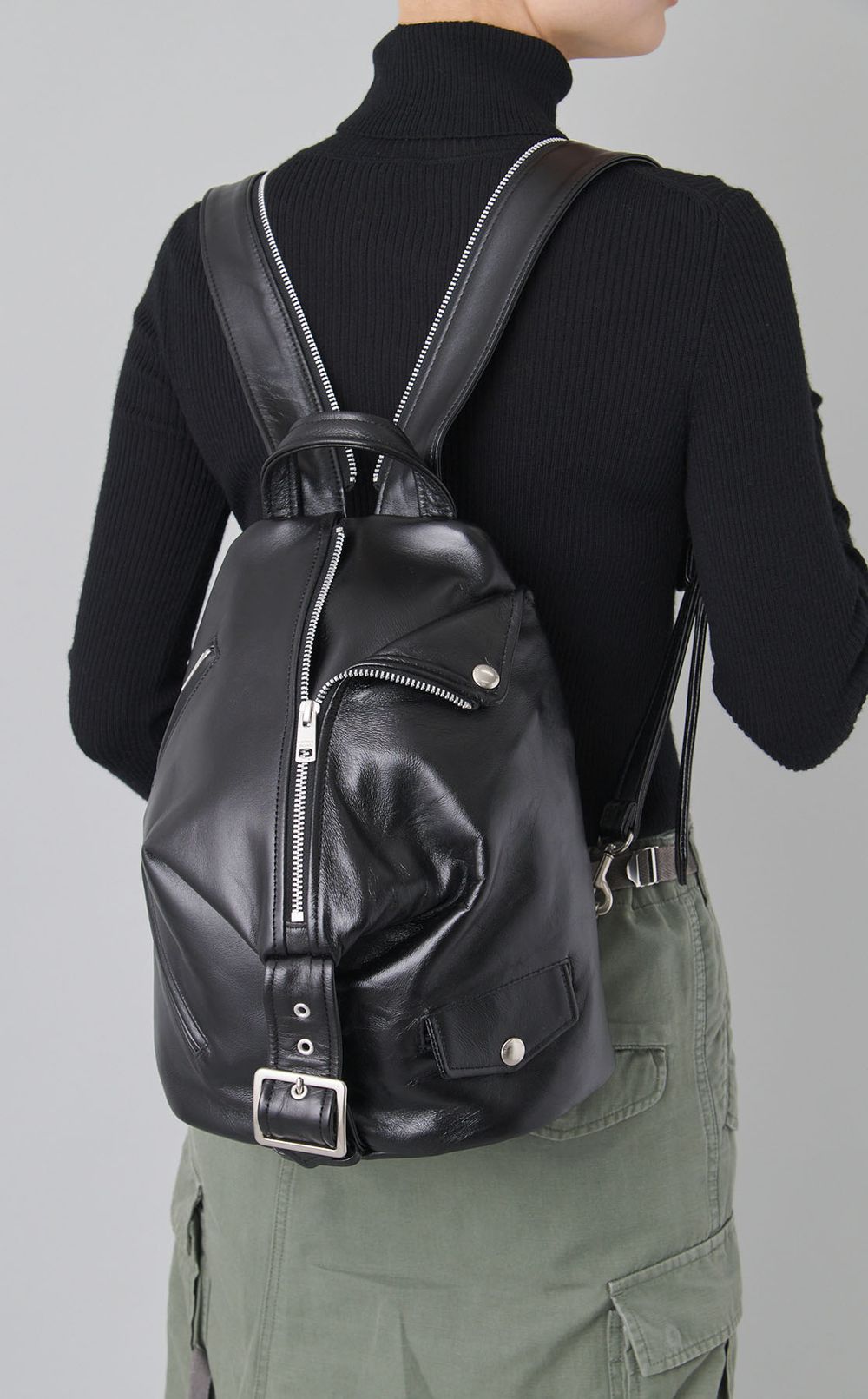 ライダースデザインレザーバックパック