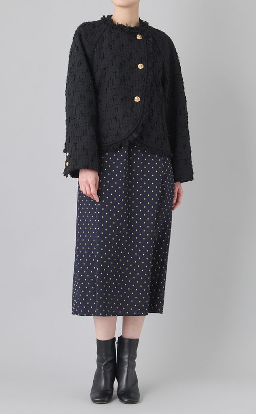 ラウンドヘムツイードジャケット