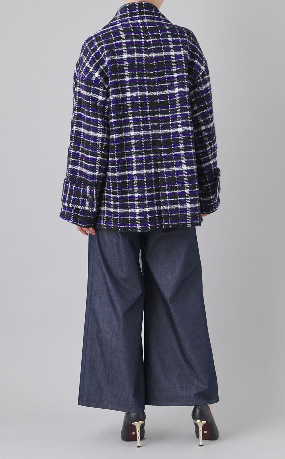 チェックミドルコート