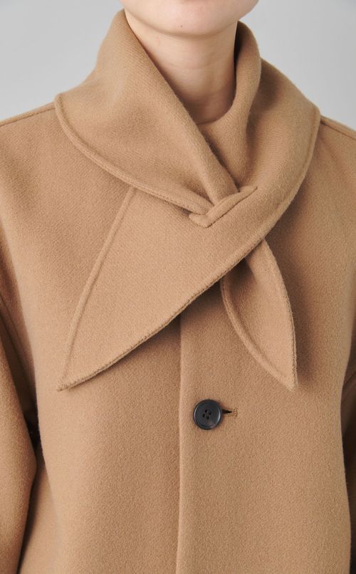 スカーフデザインロングコート