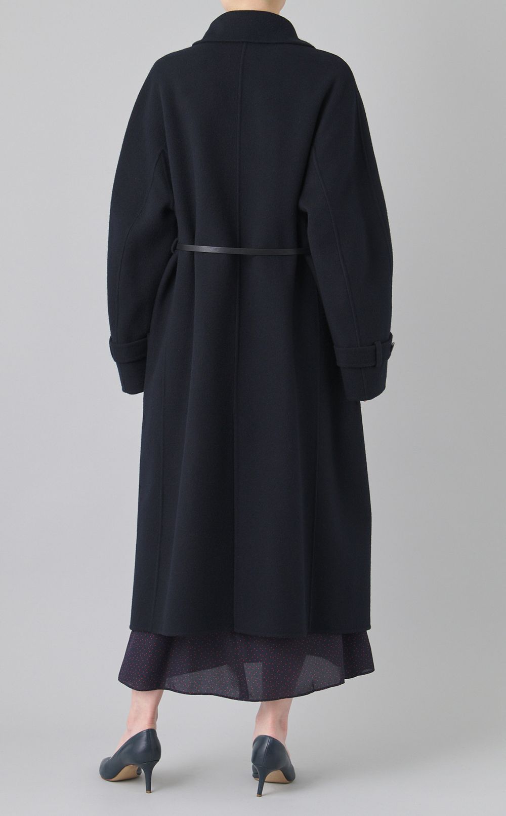 ベルト付きリバーロングピーコート