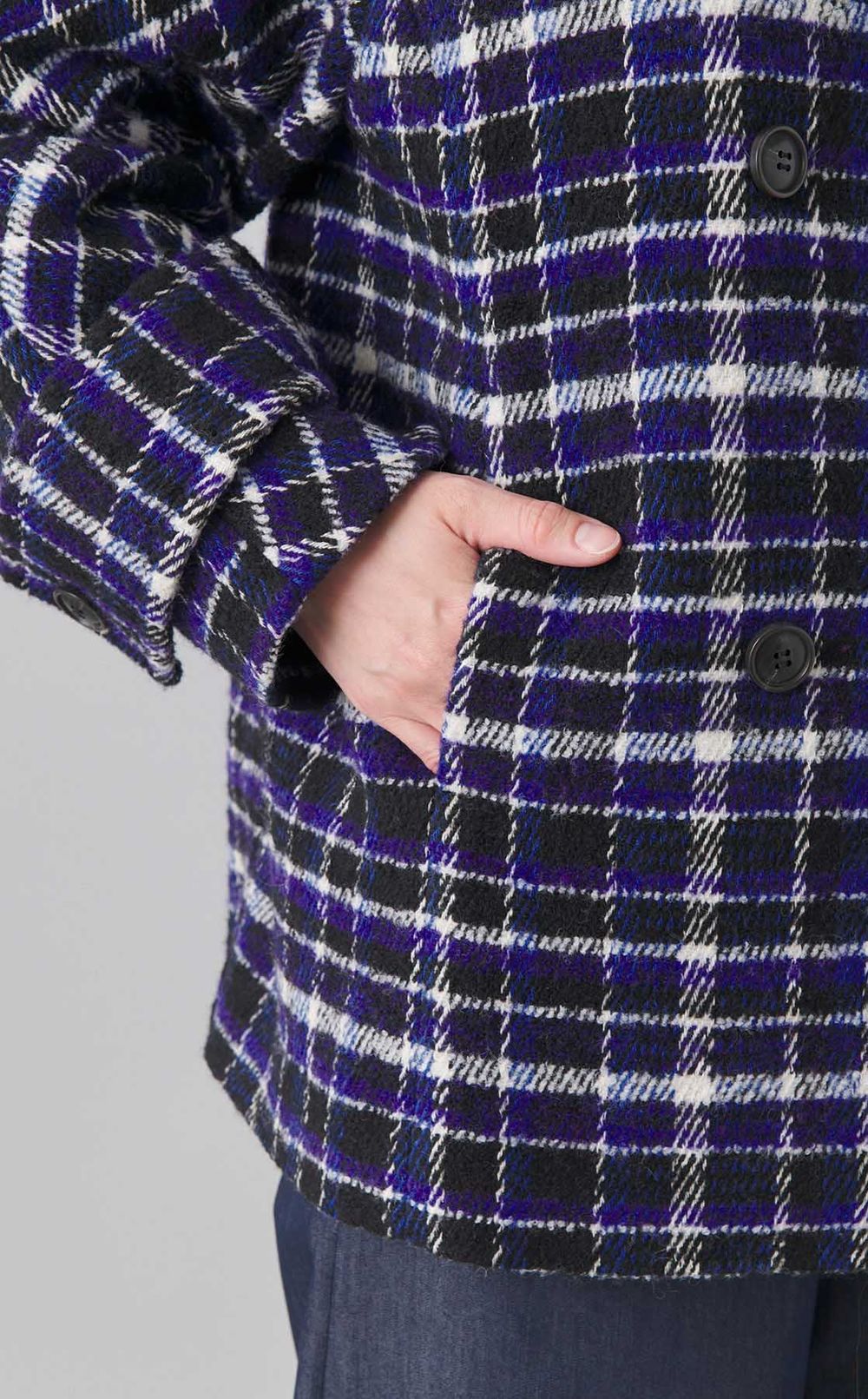 チェックミドルコート