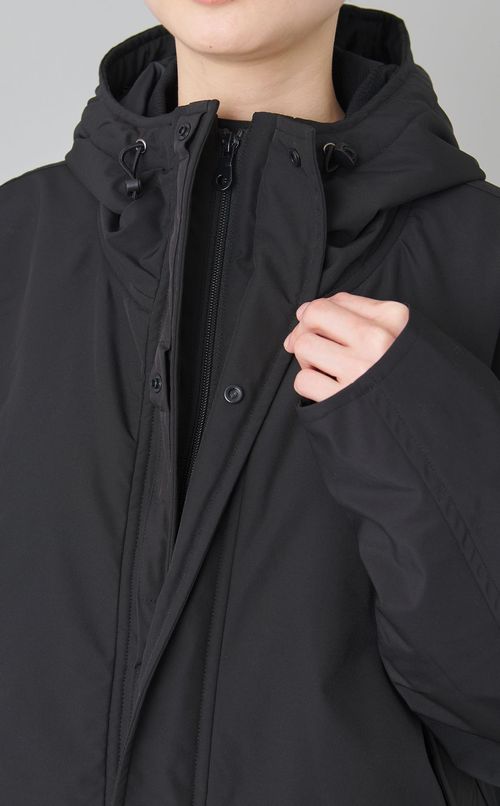 ストレッチフーディーモッズコート