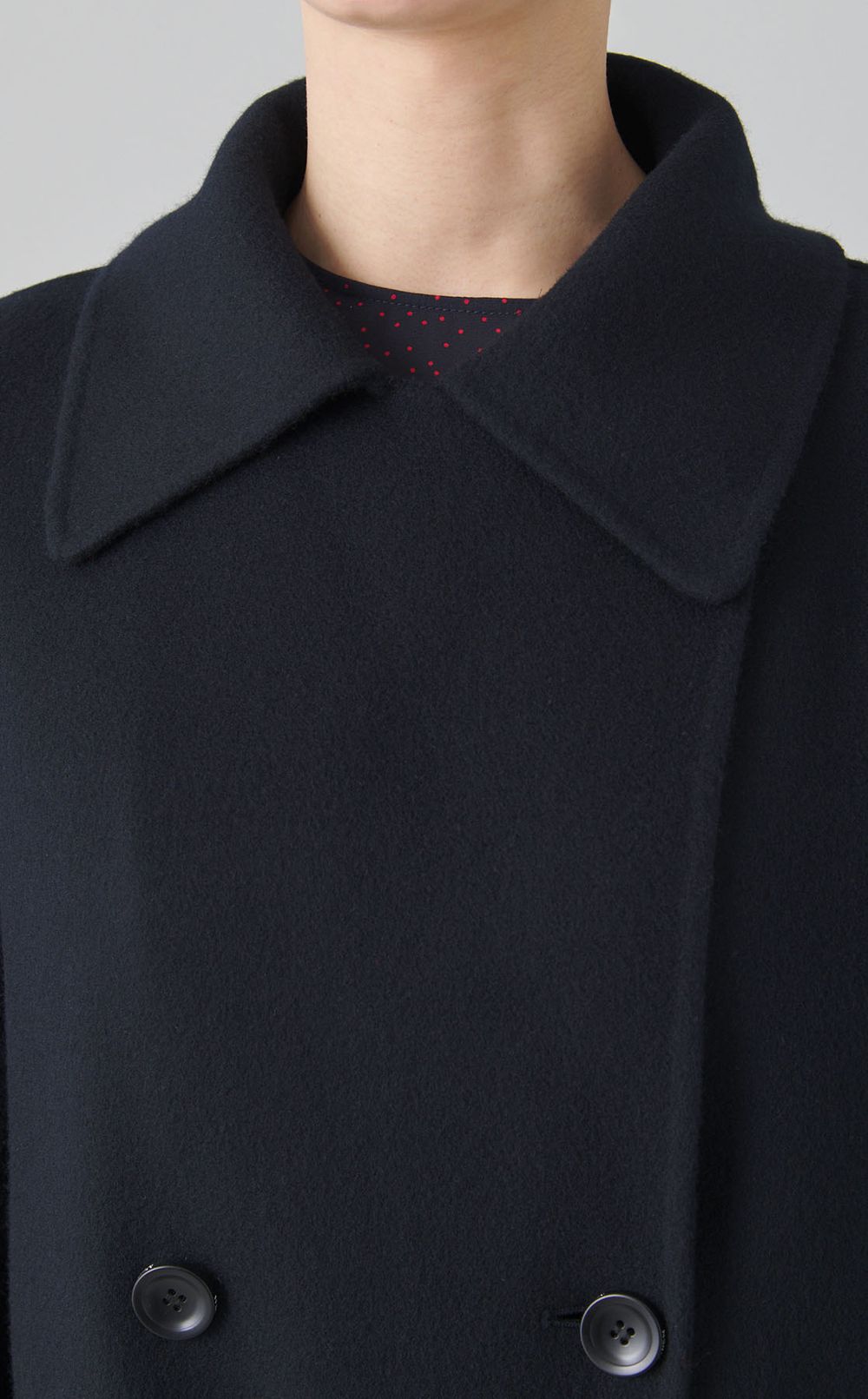 ベルト付きリバーロングピーコート