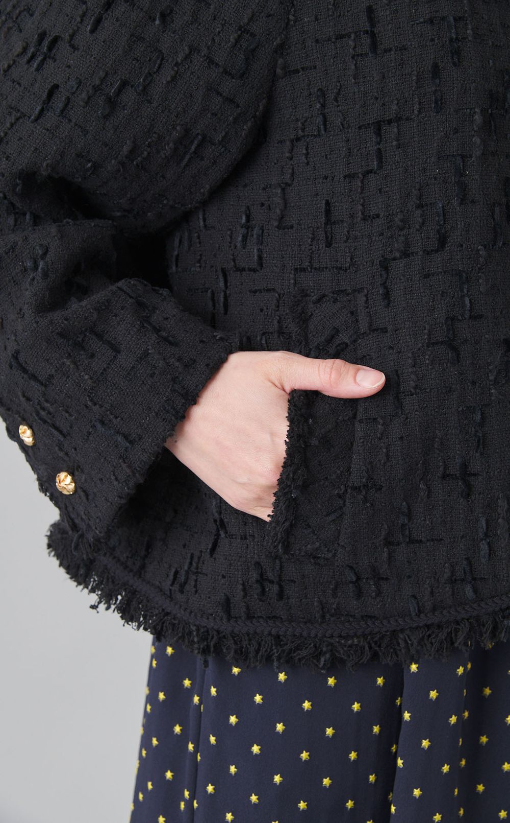 ラウンドヘムツイードジャケット