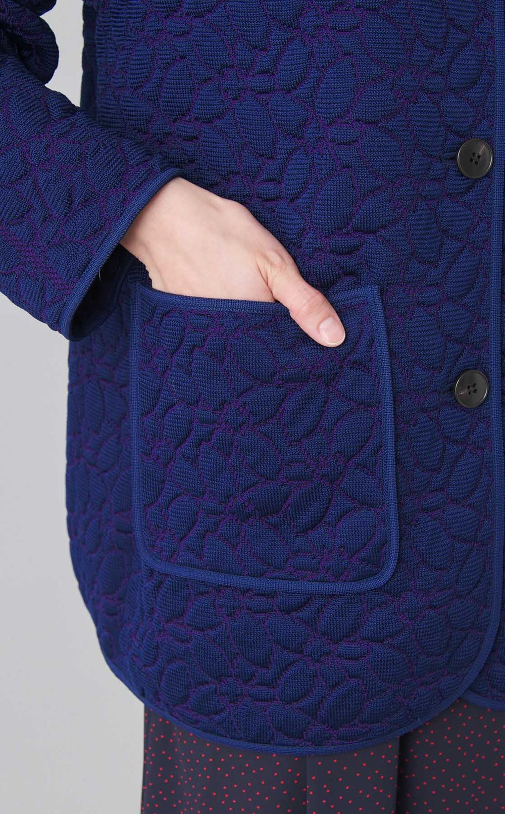 【別注】キルティングノーカラーコート