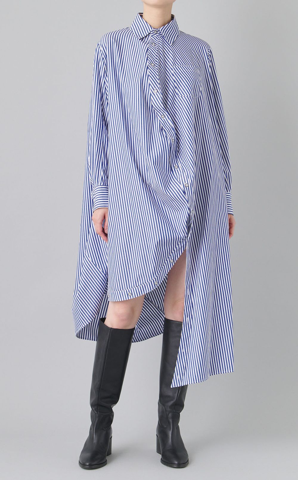 ボールストライプシャツワンピース