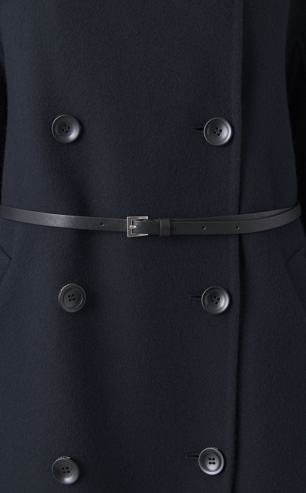 ベルト付きリバーロングピーコート