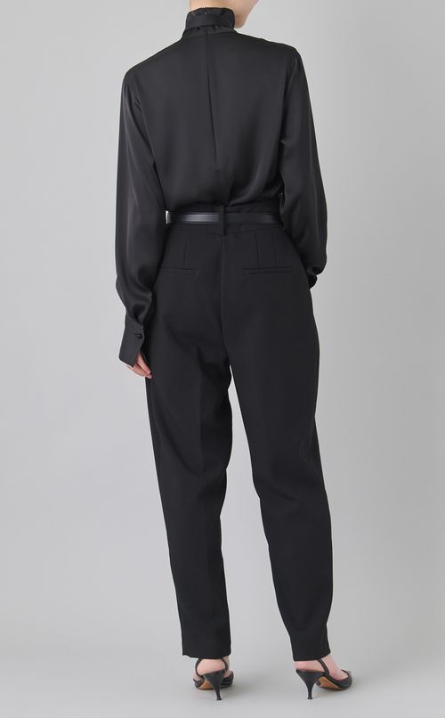 ボウタイ付ハイネックドレープブラウス