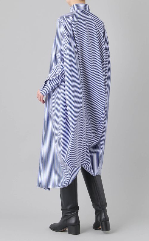 ボールストライプシャツワンピース